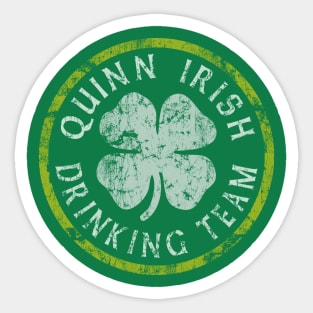 Quinn Irish Drinking Team Sticker